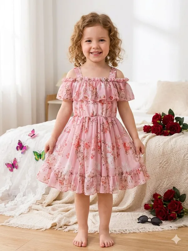 Flagged:_Colour_'Pitch'_Is_Ambiguous_-_Human_Review_Needed_|_Georgette_Kids_Dress_For_Girls