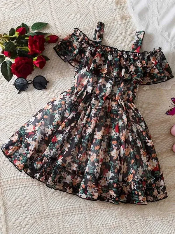 Black_Georgette_Kids_Dress_For_Girls
