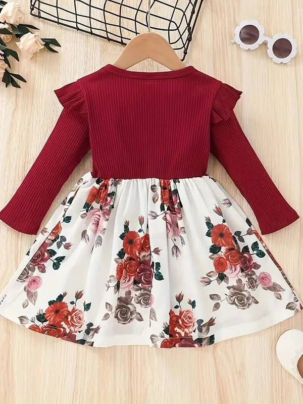 Maroon_Georgette_Kids_Dress_For_Girls