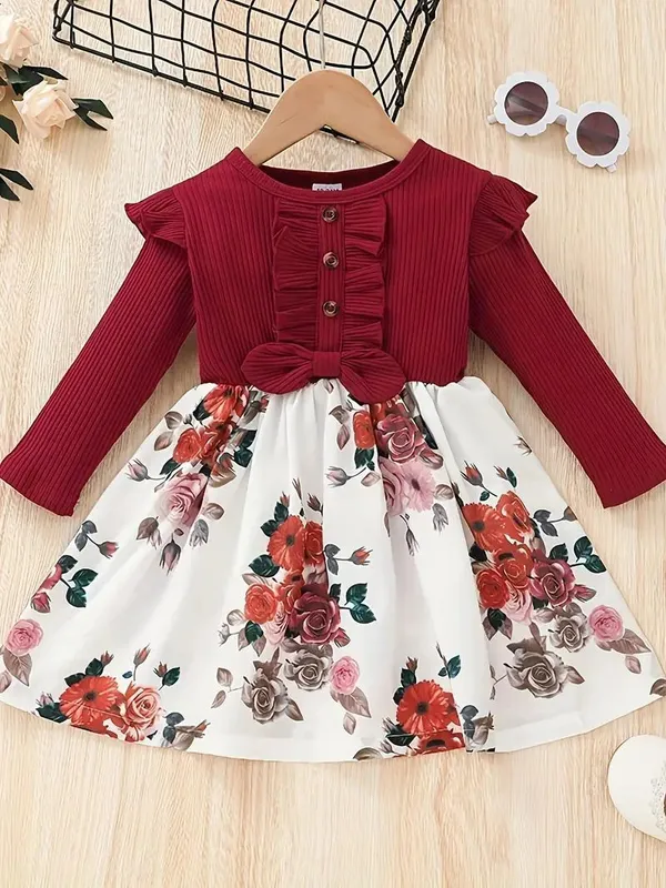 Maroon_Georgette_Kids_Dress_For_Girls