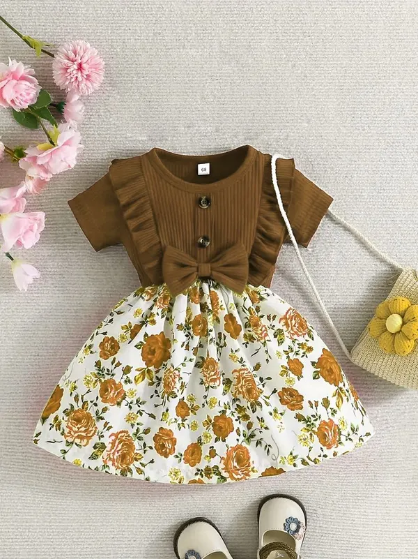 Brown_Georgette_Kids_Dress_For_Girls