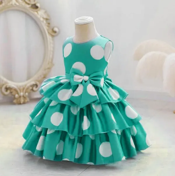 Green_Georgette_Kids_Dress_For_Girls