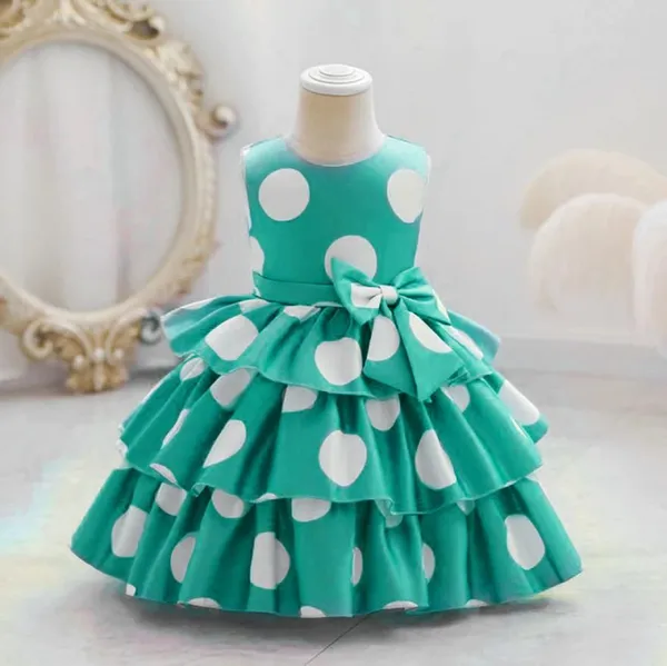 Green_Georgette_Kids_Dress_For_Girls