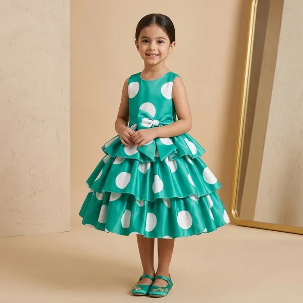 Green_Georgette_Kids_Dress_For_Girls