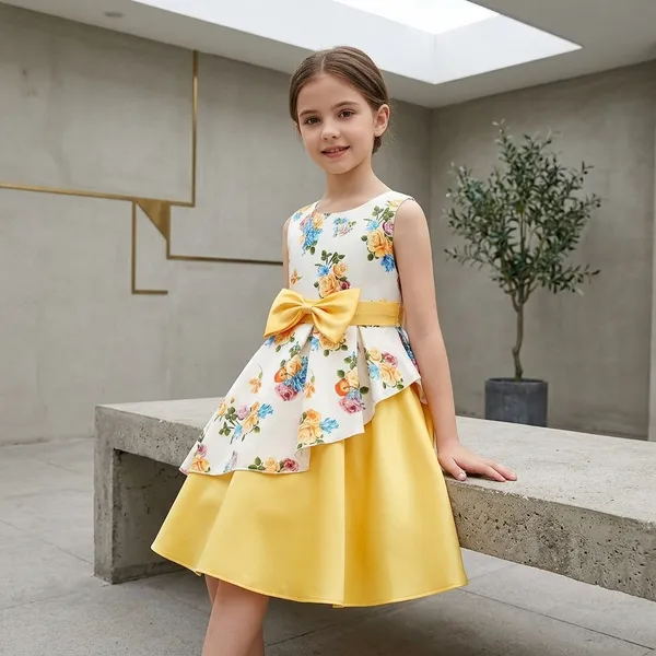 Yellow_Georgette_Kids_Dress_For_Girls