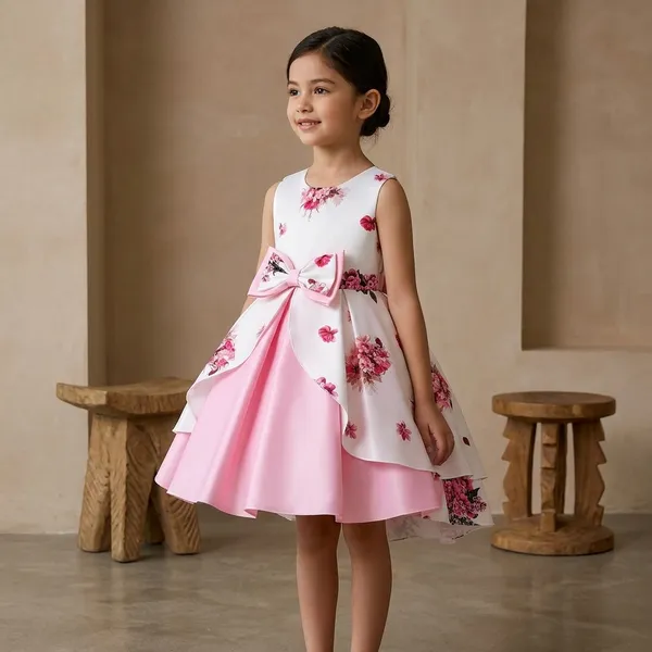 Pink_Georgette_Kids_Dress_For_Girls