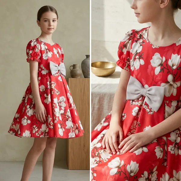 Red_Georgette_Kids_Dress_For_Girls