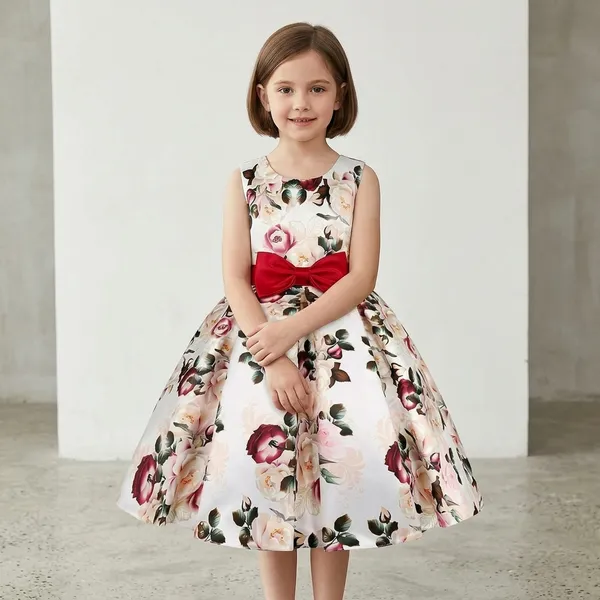 Cream_Georgette_Kids_Dress_For_Girls