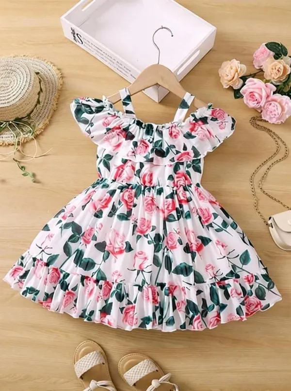 Green_Georgette_Kids_Dress_For_Girls