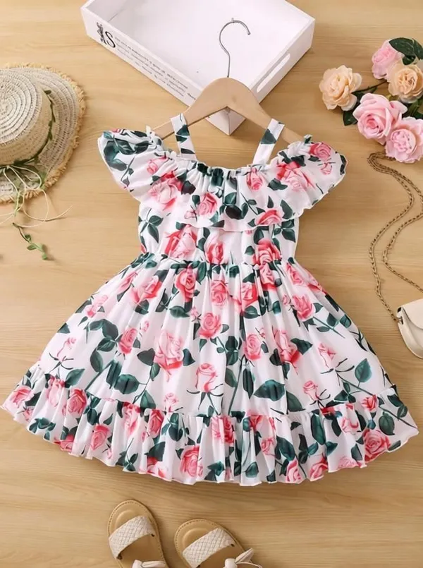 Green_Georgette_Kids_Dress_For_Girls