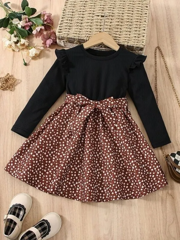 Brown_Georgette_Kids_Dress_For_Girls