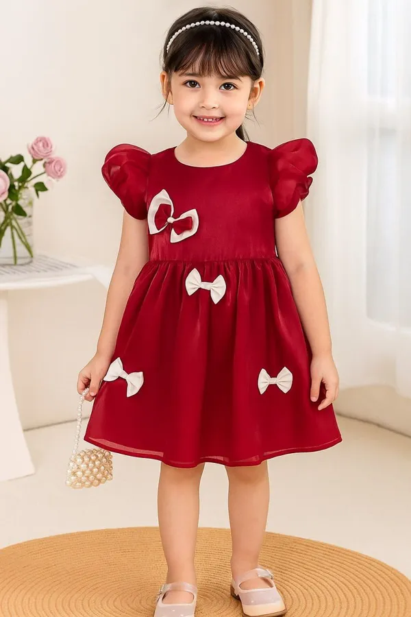 Red_Georgette_Kids_Dress_For_Girls
