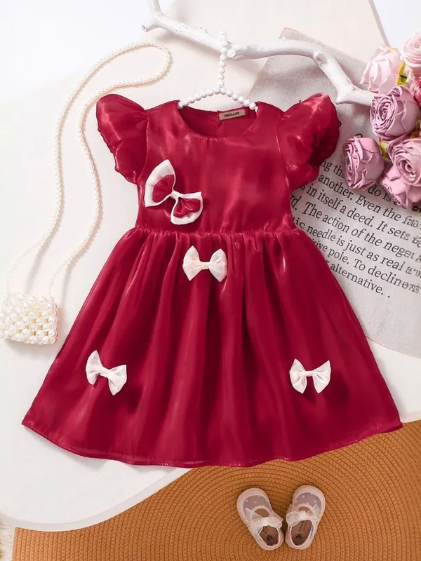 Red_Georgette_Kids_Dress_For_Girls