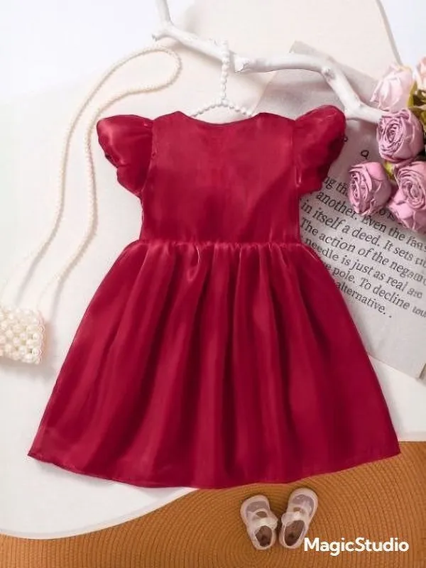 Red_Georgette_Kids_Dress_For_Girls