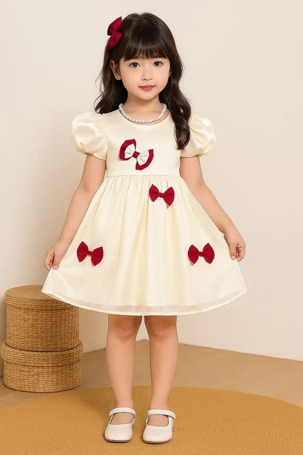 Cream_Georgette_Kids_Dress_For_Girls