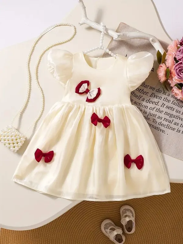 Cream_Georgette_Kids_Dress_For_Girls