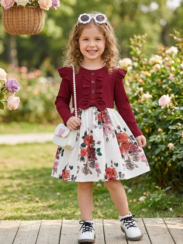 Maroon_Georgette_Kids_Dress_For_Girls