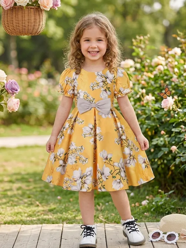 Yellow_Georgette_Kids_Dress_For_Girls