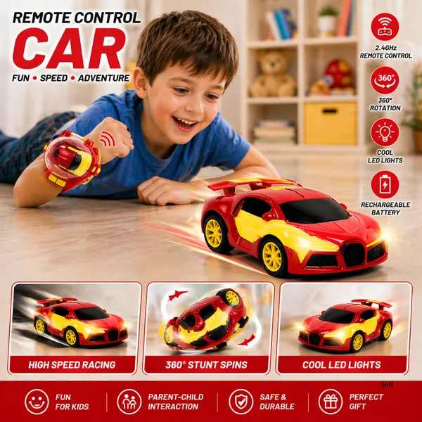 Yellow_And_Red_Die-Cast_Die_Cast_Remote_Control_Mini_Watch_Car_For_Children