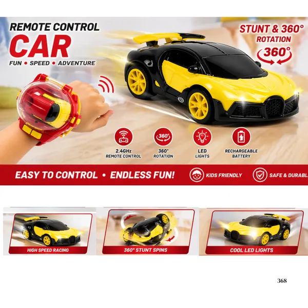 Yellow_And_Red_Die-Cast_Die_Cast_Remote_Control_Mini_Watch_Car_For_Children