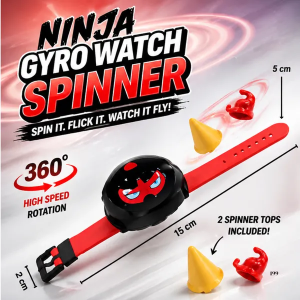 Red_And_Black_Abs_Plastic_Gyro_Spinner_Watch_Toy_For_Children