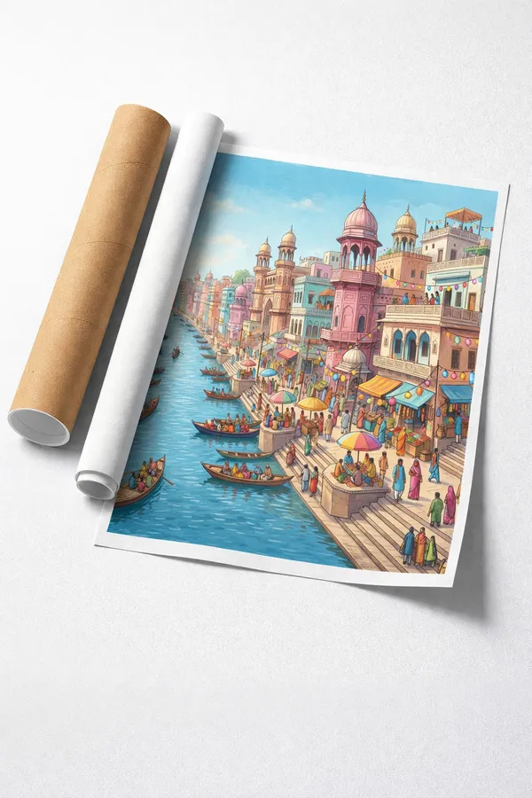 Gondolas_Through_Golden_Venice_Glossy_Photo_Paper_Black