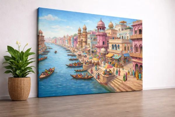 Gondolas_Through_Golden_Venice_Glossy_Photo_Paper_Black