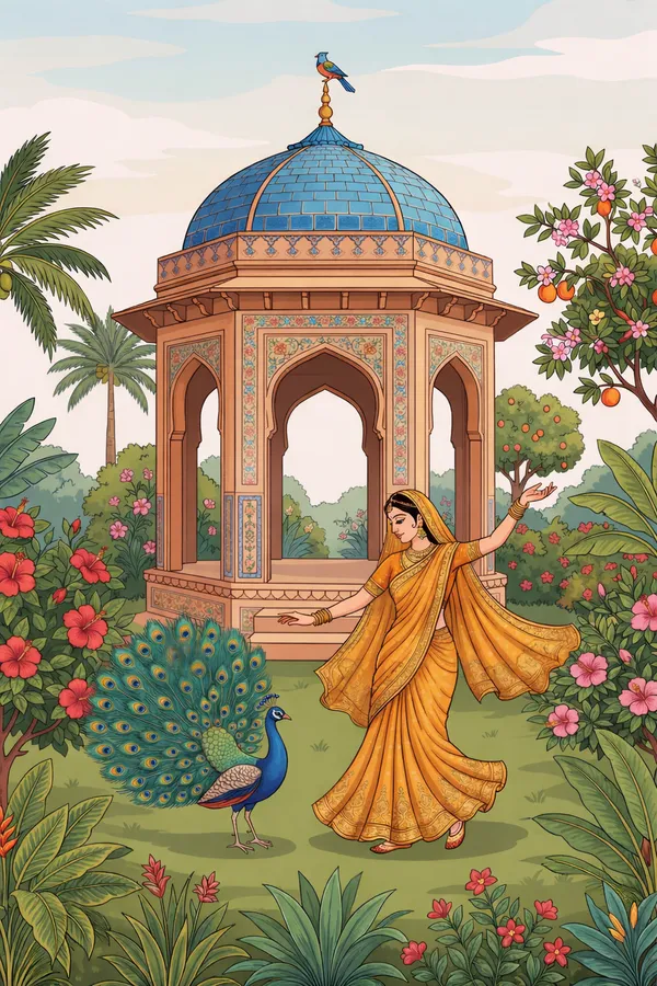 Indian_Courtyard_Dance_Serenity_Glossy_Photo_Paper_Print_Only