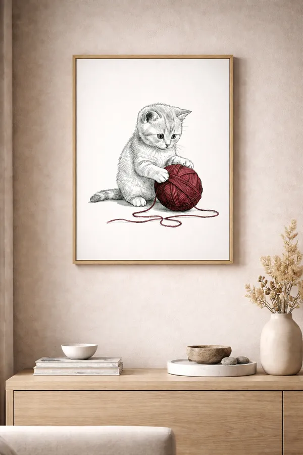 Adorable_Kitten_Yarn_Artwork_Glossy_Photo_Paper_White