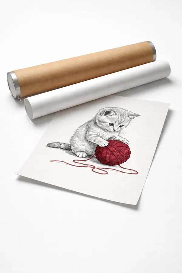 Adorable_Kitten_Yarn_Artwork_Glossy_Photo_Paper_White