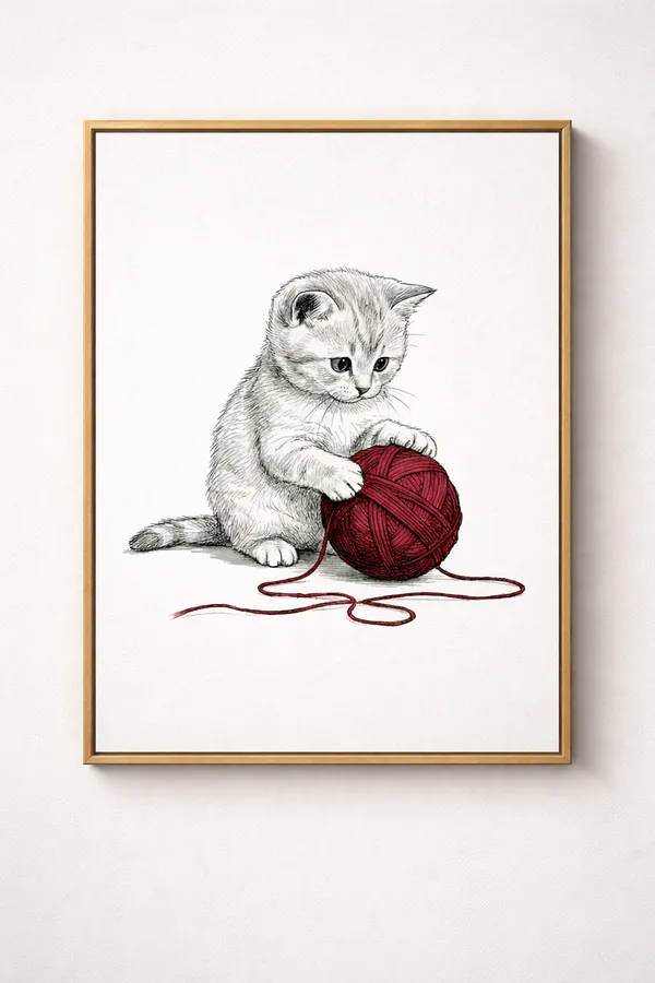 Adorable_Kitten_Yarn_Artwork_Glossy_Photo_Paper_White