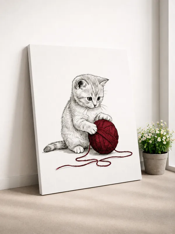 Adorable_Kitten_Yarn_Artwork_Glossy_Photo_Paper_White