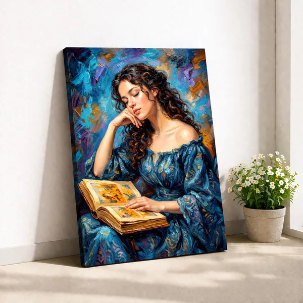 Dreamy_Reader_Woman_Portrait_Canvas_White