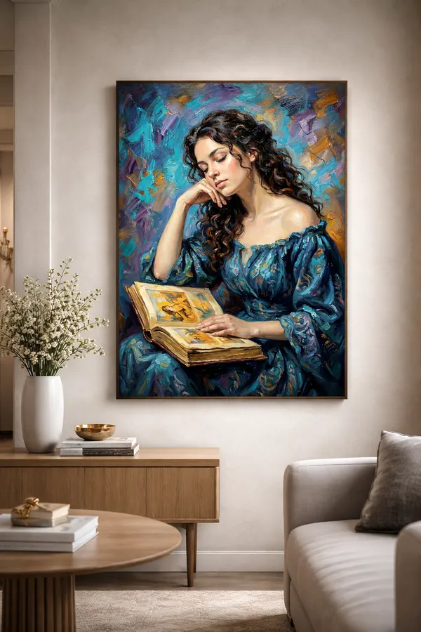 Dreamy_Reader_Woman_Portrait_Canvas_White