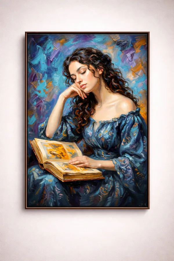 Dreamy_Reader_Woman_Portrait_Canvas_White