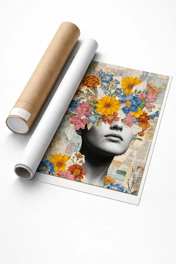 Floral_Thoughts_Woman_Artwork_Canvas_Black