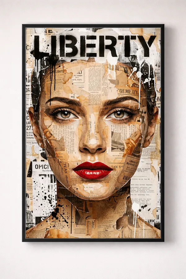 Liberty_Collage_Woman_Portrait_Canvas_Print_Only