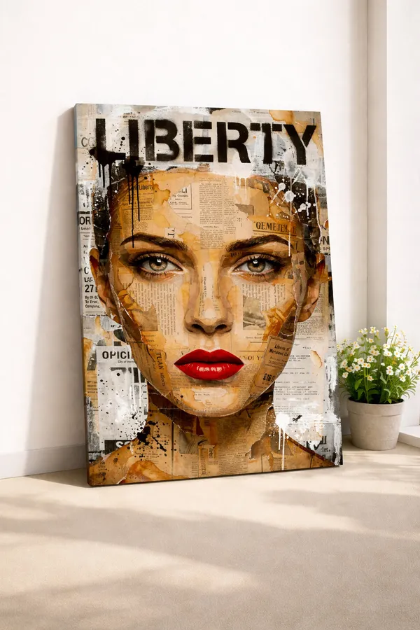 Liberty_Collage_Woman_Portrait_Canvas_Print_Only