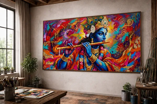 Divine_Krishna_Artistic_Wall_Painting_Canvas_Stretched_Canvas