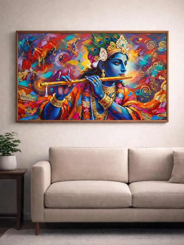 Divine_Krishna_Artistic_Wall_Painting_Canvas_Stretched_Canvas