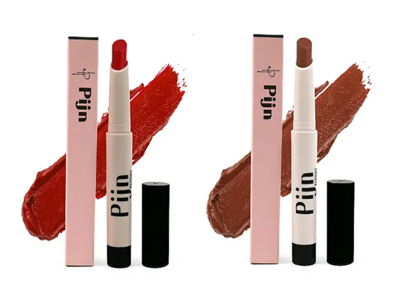 Pijn_Red_Desire_And_Nude_Brown_Luxe_Comfy_Matt_Lipstick_12Hr_Long_Lasting_Smudge_Proof_Waterproof_Lightweight_Smooth_Matte_Finish_With_Vitamin_E_Lip_Repair_Lipstick_For_Women