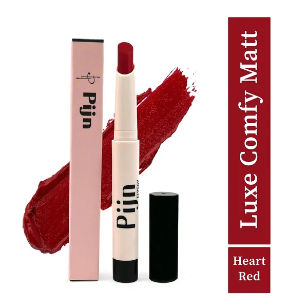 Pijn_Luxe_Comfy_Matt_Lipstick_Heart_Red_Nude_Coral_12Hr_Long_Lasting_Smudge_Proof_Waterproof_Lightweight_Smooth_Matte_Finish_With_Vitamin_E_Lip_Repair_Lipstick_For_Women