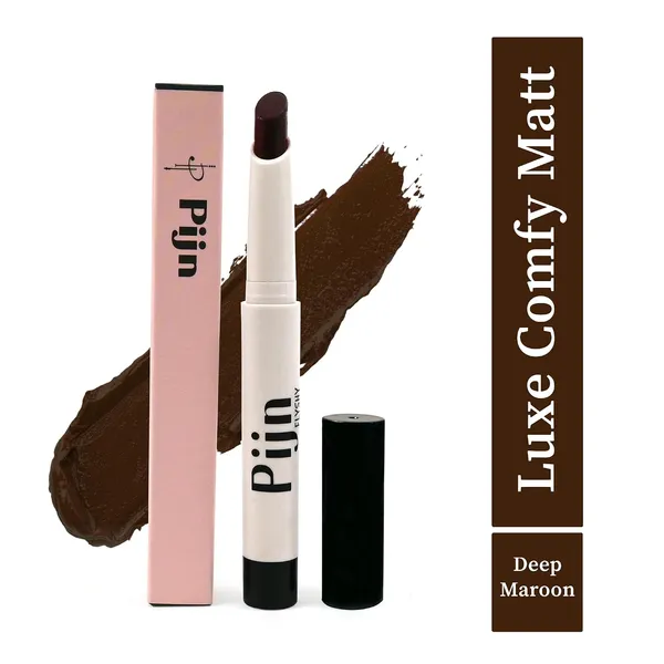 Pijn_Luxe_Comfy_Matt_Lipstick_Deep_Maroon_Mud_Brown_12Hr_Long_Lasting_Smudge_Proof_Waterproof_Lightweight_Smooth_Matte_Finish_With_Vitamin_E_Lip_Repair_Lipstick_For_Women