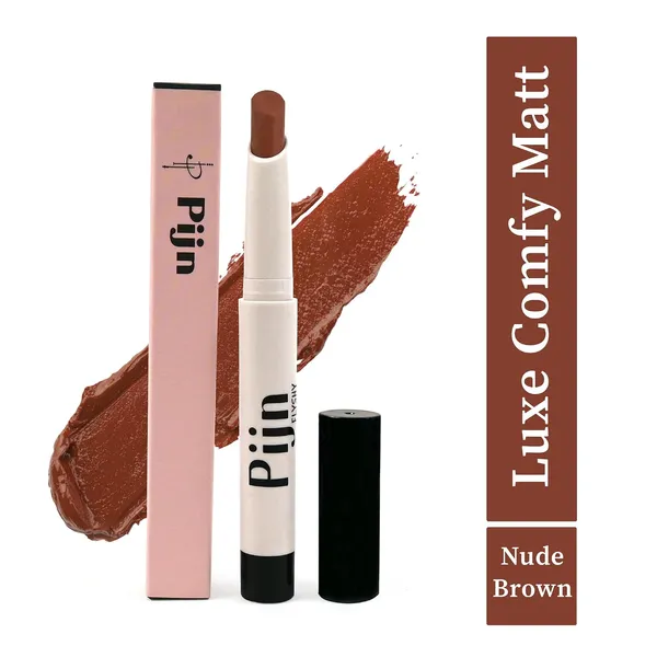 Pijn_Best_Deal_Combo_Of_2_Luxe_Comfy_Matt_Lipstick_Nude_Brown_And_Pink_Blush_12Hr_Long_Lasting_Smudge_Proof_Waterproof_Lightweight_Smooth_Matte_Finish_With_Vitamin_E_Lip_Repair_Lipstick_For_Women