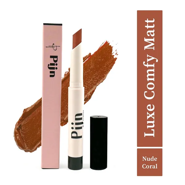 Pijn_Luxe_Comfy_Matt_Lipstick_Heart_Red_And_Nude_Coral_12Hr_Long_Lasting_Smudge_Proof_Waterproof_Lightweight_Smooth_Matte_Finish_With_Vitamin_E_Lip_Repair_Lipstick_For_Women