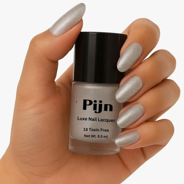 Pijn_Professional_Nail_Lacquer_Highly_Pigmented_18_Toxin_Free_Nail_Polish_Nail_Paint_With_A_High_Shine_Pearl_Finish_Quick_Dry_Long_Lasting_Chip_Resistant_Enamel_Dew_Silver_9_5Ml