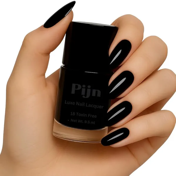 Pijn_Professional_Nail_Lacquer_Highly_Pigmented_18_Toxin_Free_Nail_Polish_With_A_High_Shine_Gel_Finish_Quick_Dry_Long_Lasting_Chip_Resistant_Enamel_Black_Beauty_9_5Ml