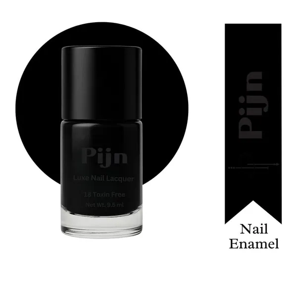 Pijn_Professional_Nail_Lacquer_Highly_Pigmented_18_Toxin_Free_Nail_Polish_With_A_High_Shine_Gel_Finish_Quick_Dry_Long_Lasting_Chip_Resistant_Enamel_Black_Beauty_9_5Ml
