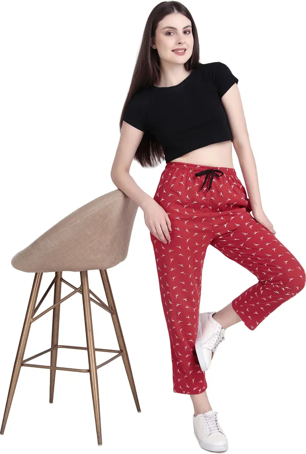 Jondhri_Fashion_Regular_Fit_Women_Red_And_Black_Pyjama