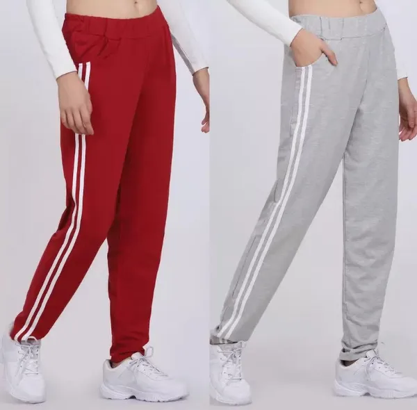 Pack_of_2_Hokkai_Striped_Women_Grey_And_Red_Trousers